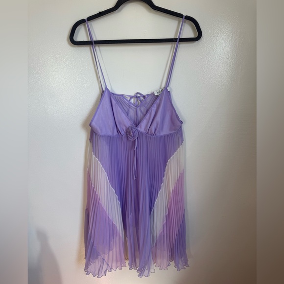 Vintage Bob Mackie Color Block Purple Lingerie Slip Dress L